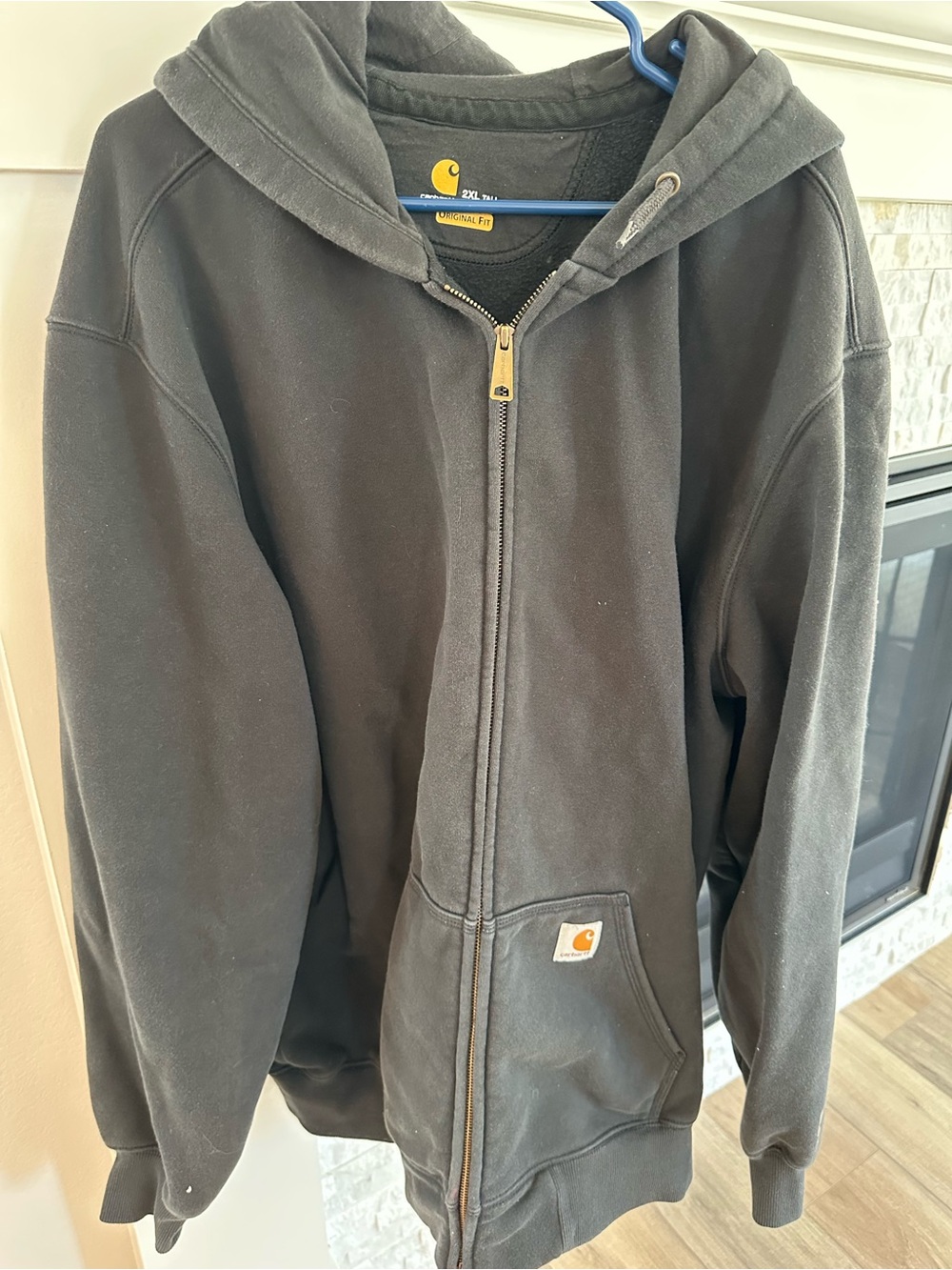 Carhartt Black Full-Zip Hooded Work Jacket
